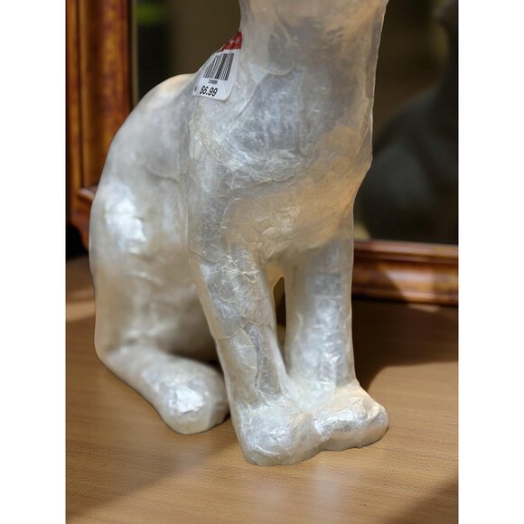 Faux Capiz Bunny Pair French Country Coastal Shabby Chic Farmhouse Decor - Picture 3 of 12